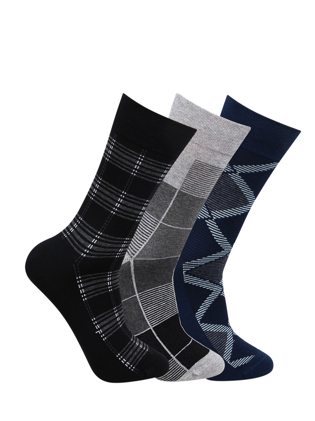 

Bonjour Men Pack Of 3 Assorted Calf-Length Socks