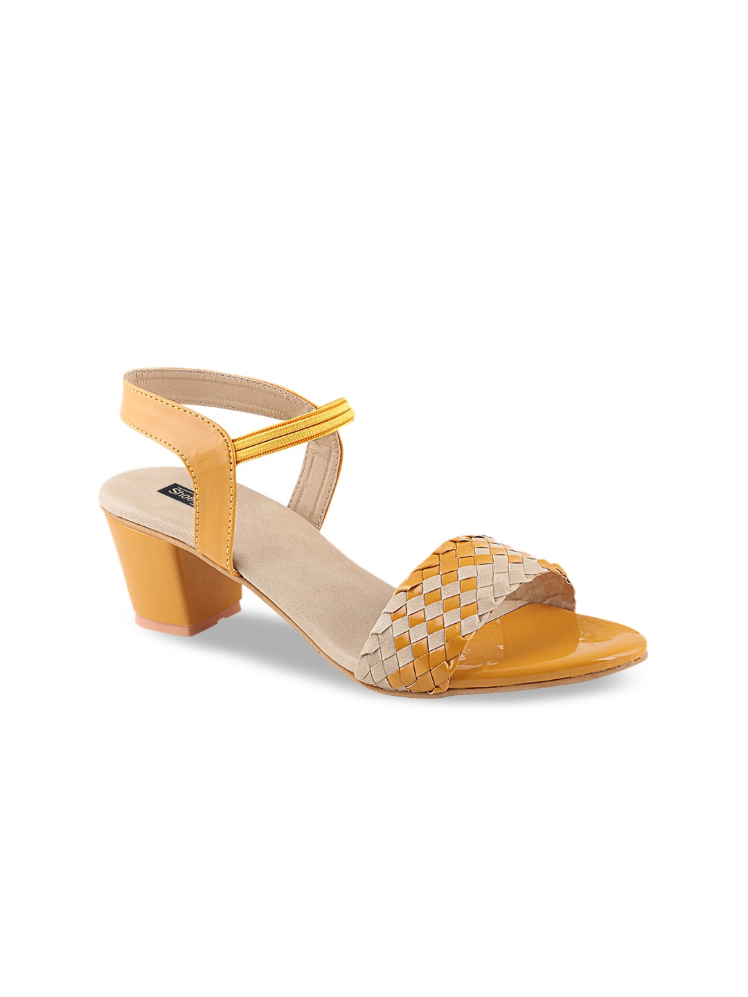 

Shoetopia Yellow & Beige Block Sandals