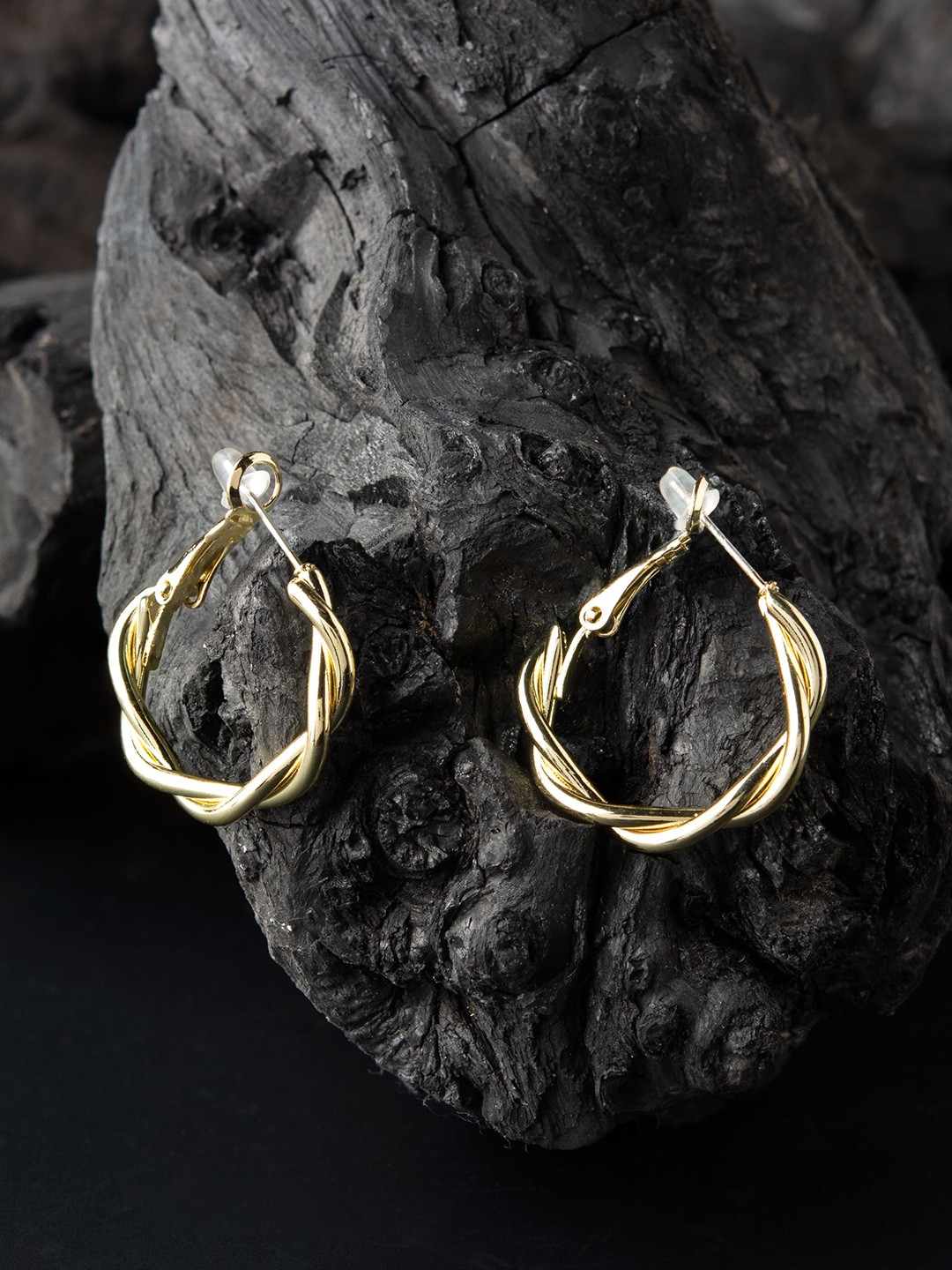 

E2O Gold-Plated Contemporary Hoop Earrings