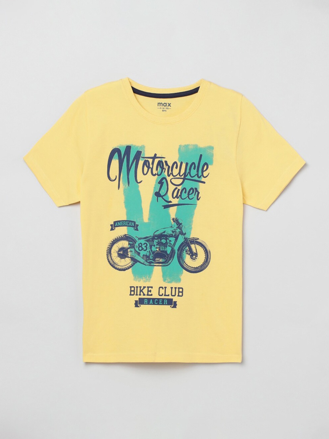 

max Boys Yellow Typography Printed T-shirt