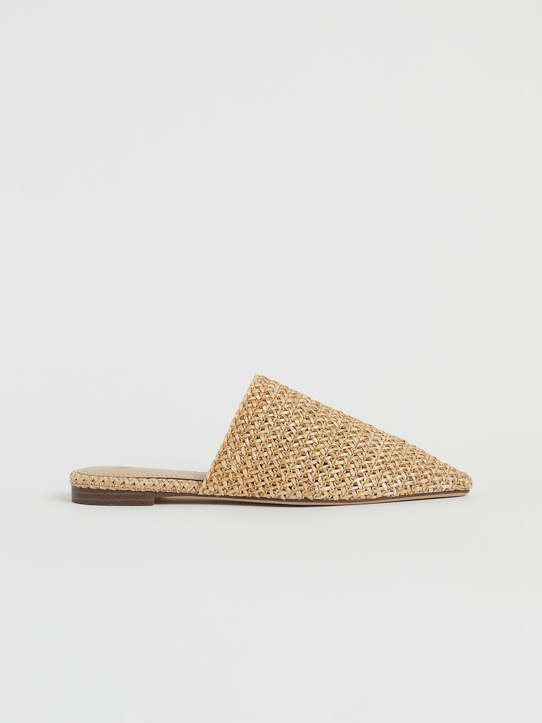 

H&M Women Beige Woven Design Mules