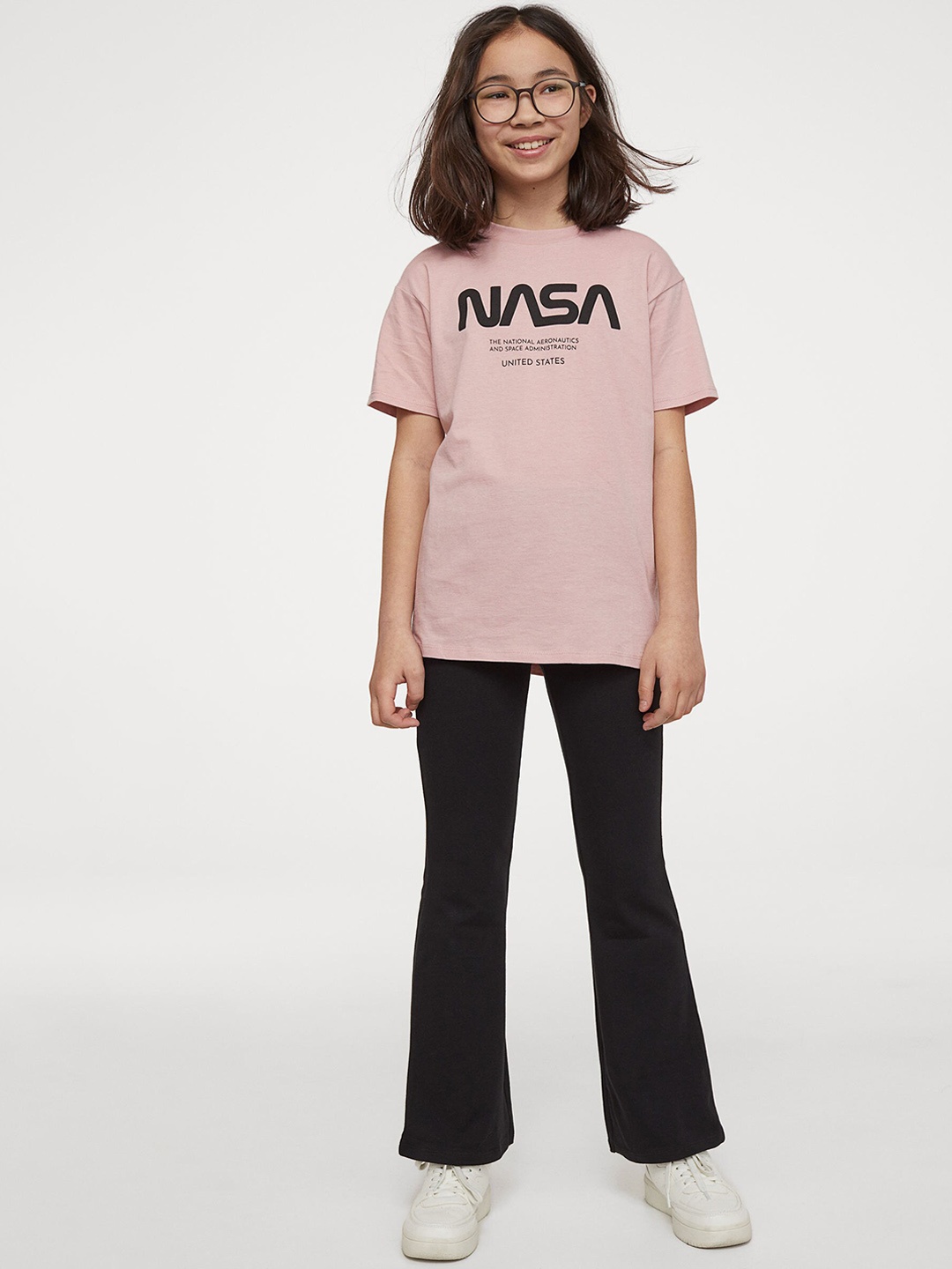 

H&M Girls Pink & Black 2-Piece Cotton Jersey T-shirt & Leggings