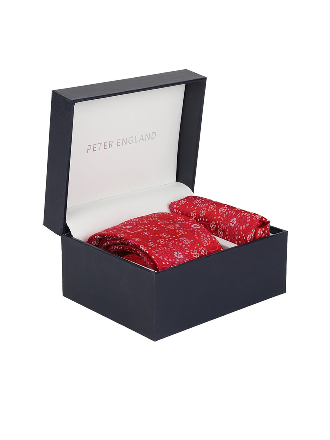 

Peter England Men Red & Pink Floral Printed Accessory Gift Set