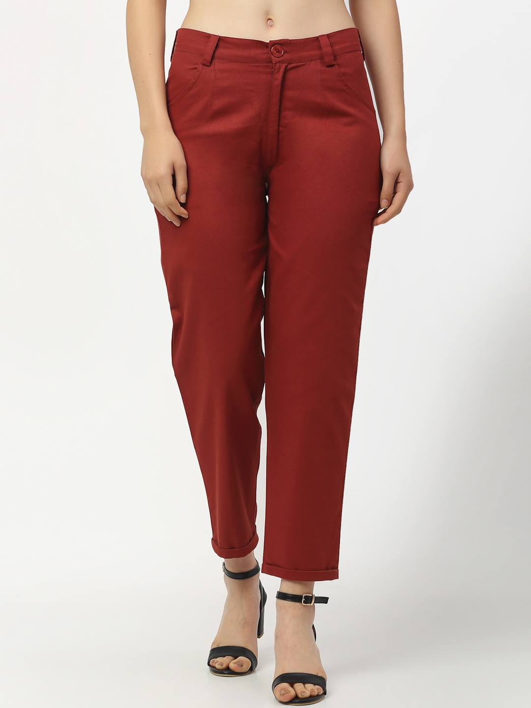 

Rigo Women Regular Trousers, Maroon