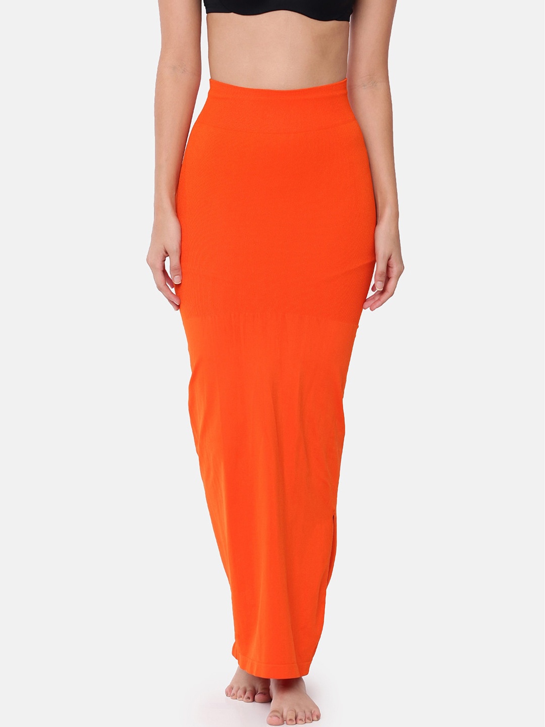 

GOLDSTROMS Women Orange Solid Saree Shapewear