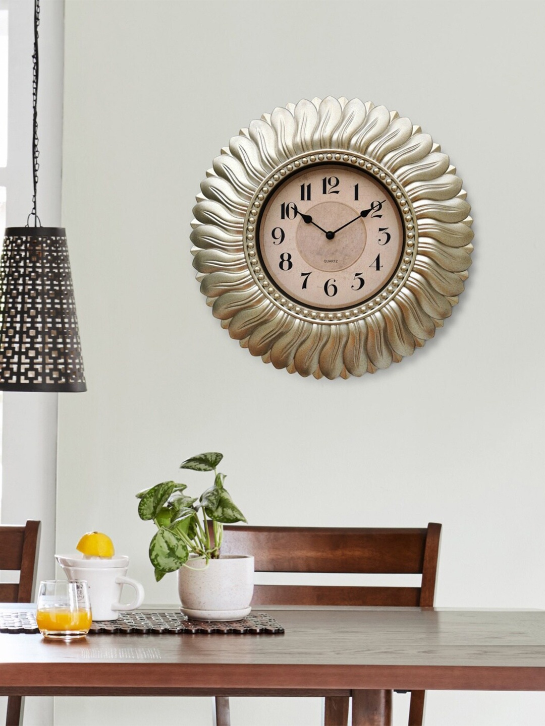 

Home Centre Gold & Beige Textured Contemporary Wall Clock