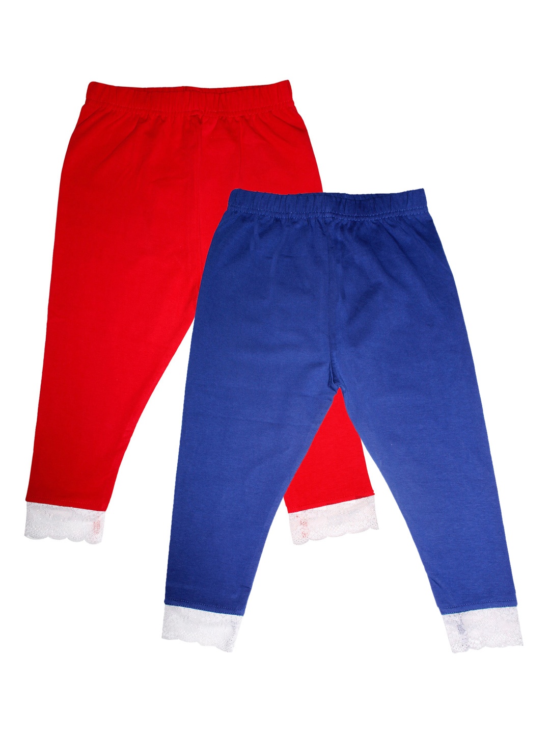 

KiddoPanti Girls Pack Of 2 Solid Regular-Fit Three-Fourth-Length Leggings, Red
