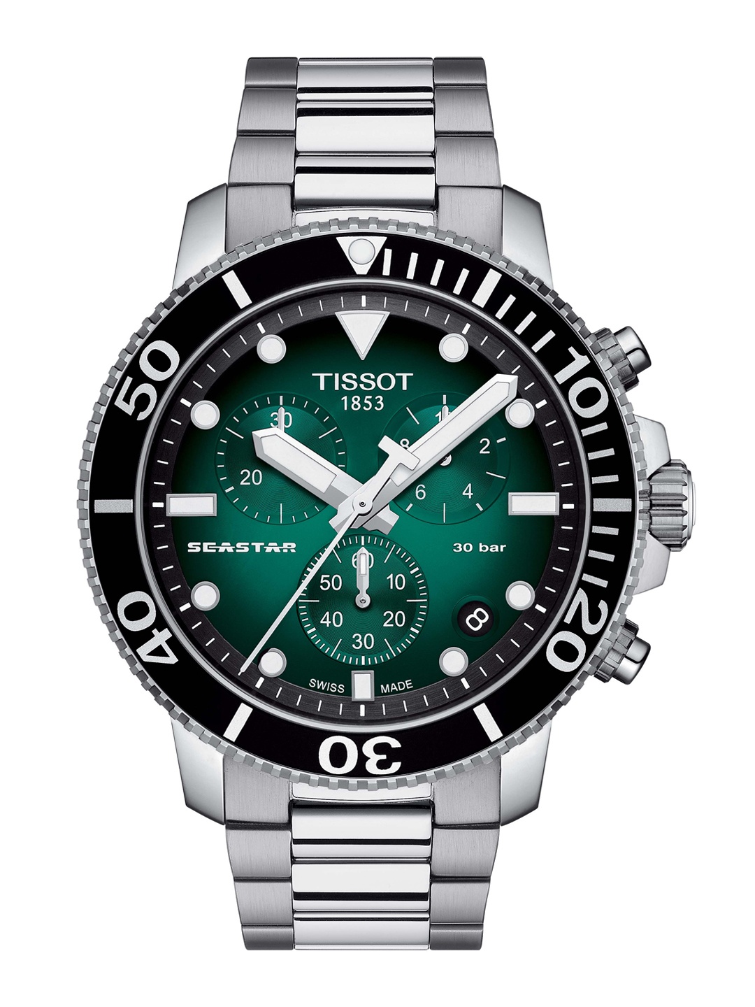 

TISSOT Men Printed Dial & Stainless Steel Straps Analogue Watch T1204171109101, Green