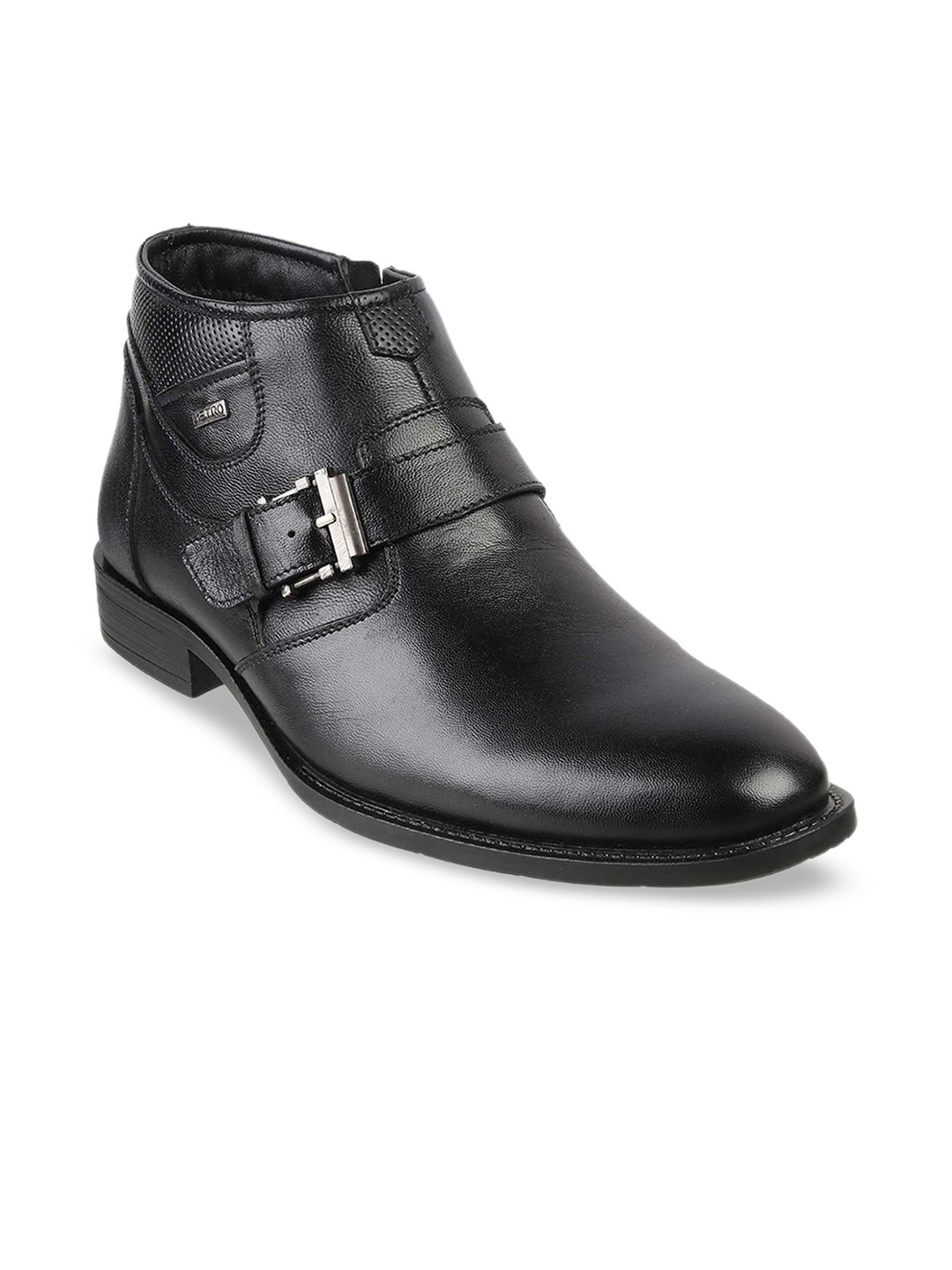 

Metro Men Black Solid Leather Boots