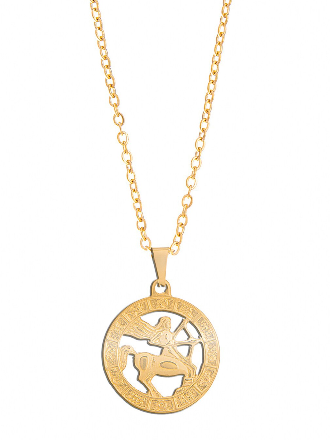 

Moon Dust Gold-Plated Sagitaraus Zodiac Sun Shine Pendant With Chain