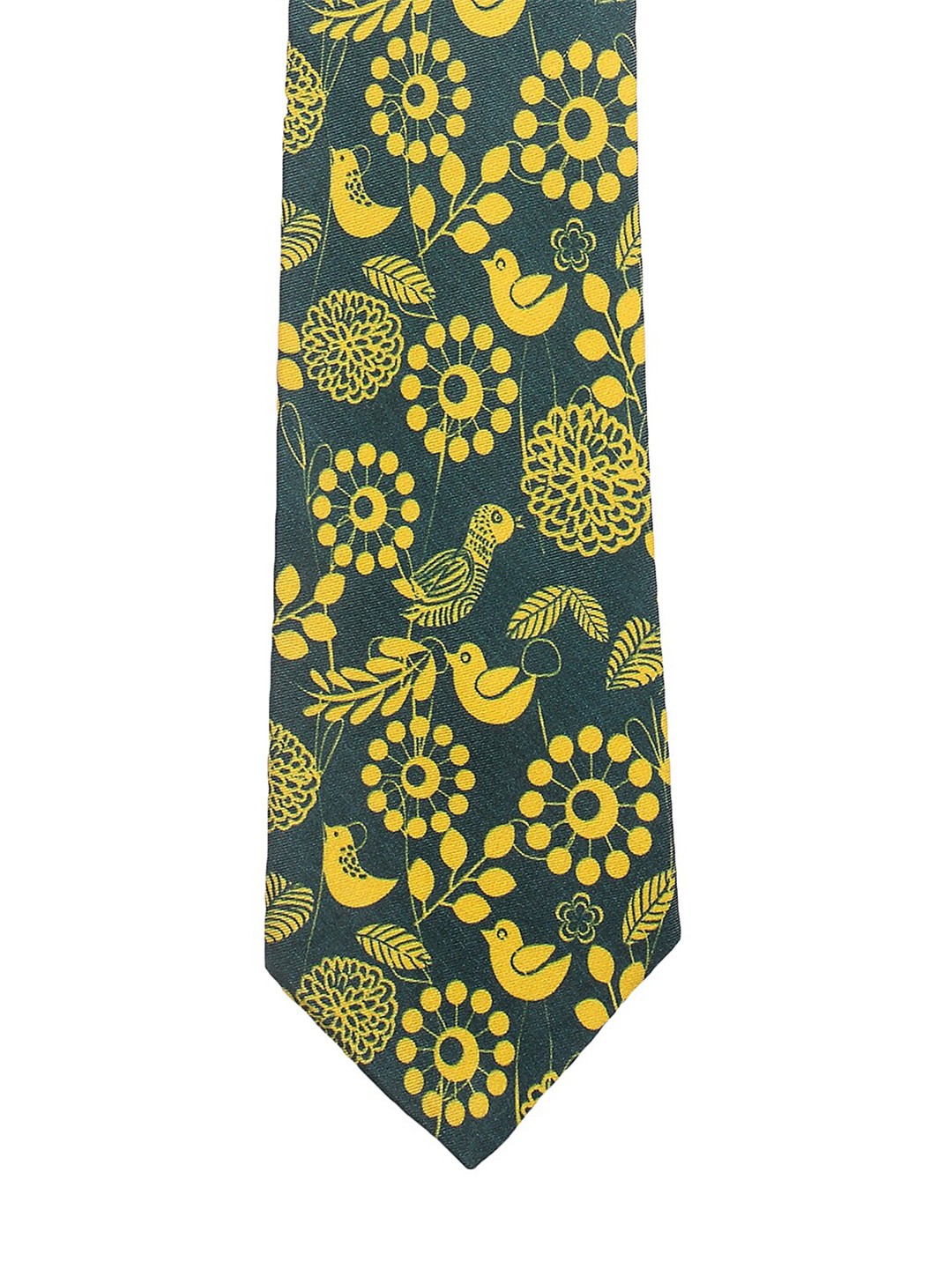

CHOKORE Men Blue & Green Printed Silk Broad Tie