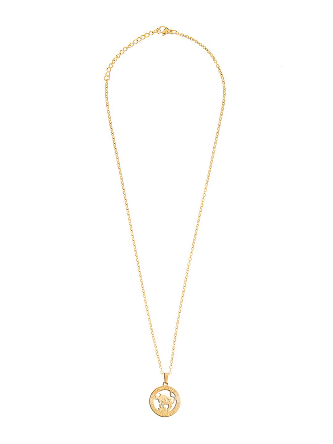 Moon Dust Gold-Plated Zodiac Sun Sign Taurus Pendant With Chain
