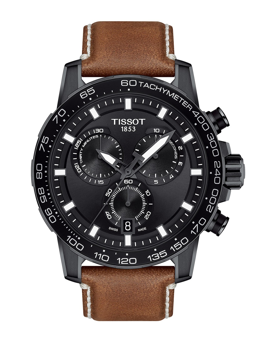 

TISSOT Men Black & Brown Supersport Chrono Analogue Watch T1256173605101