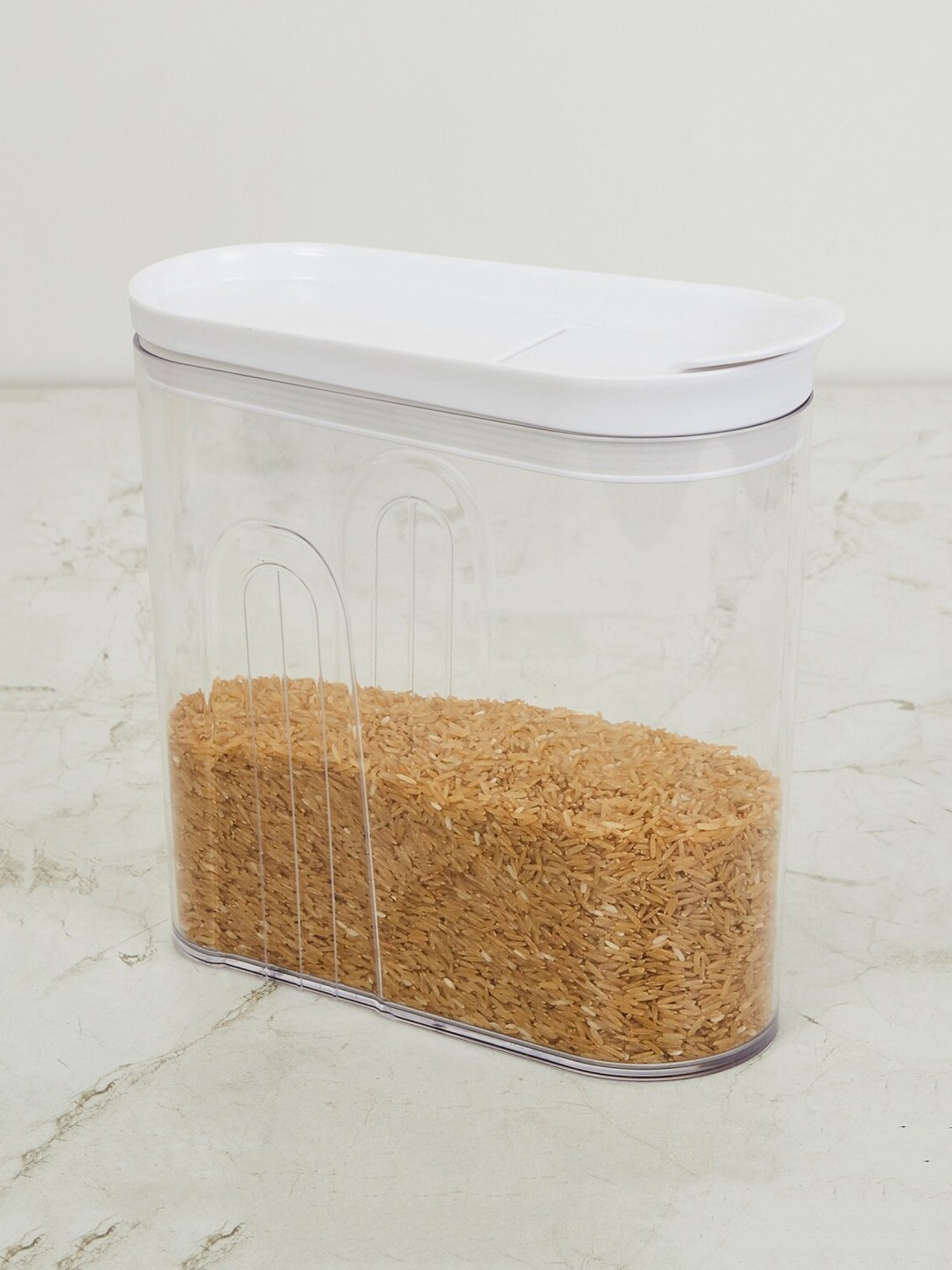 

Home Centre Transparent & White Textured Detail Cereal Dispenser 2.5 L