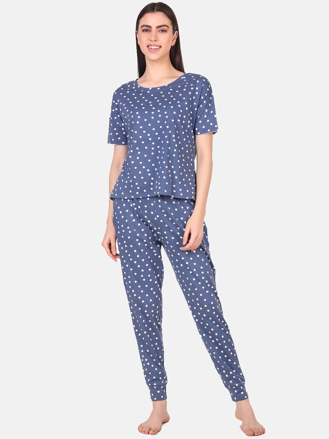 

Masha Women Blue Night Suit/Pyjama set