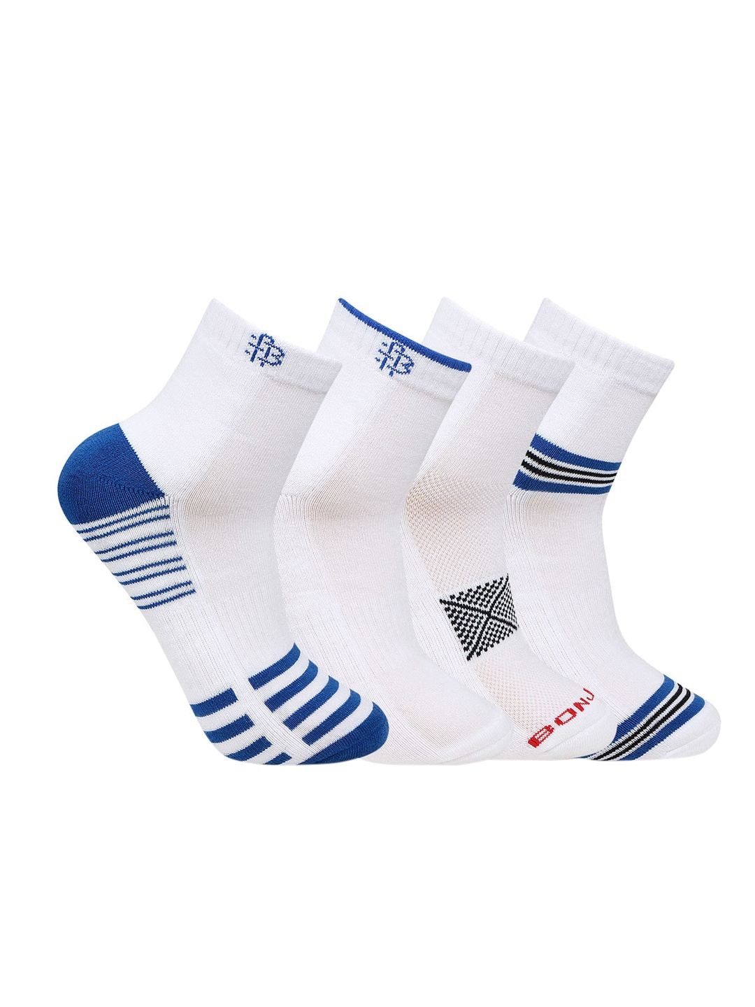 Bonjour Men Pack Of 4 Assorted Ankle-Length Socks