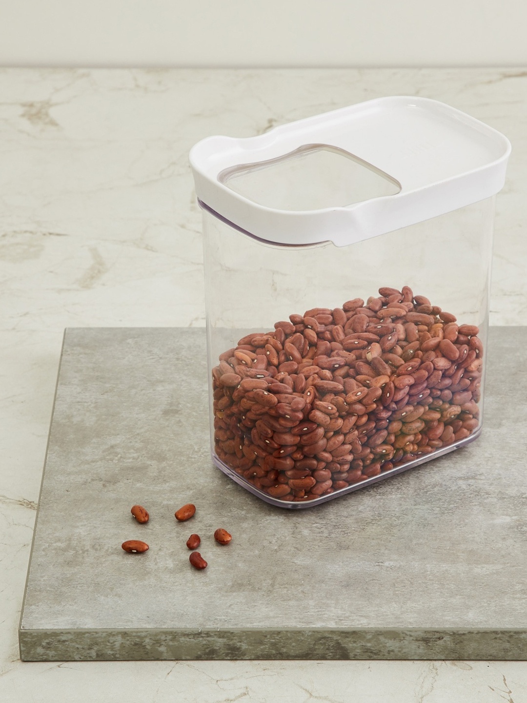 

Home Centre Transparent & White Solid Slide Storage Container 1.6 L