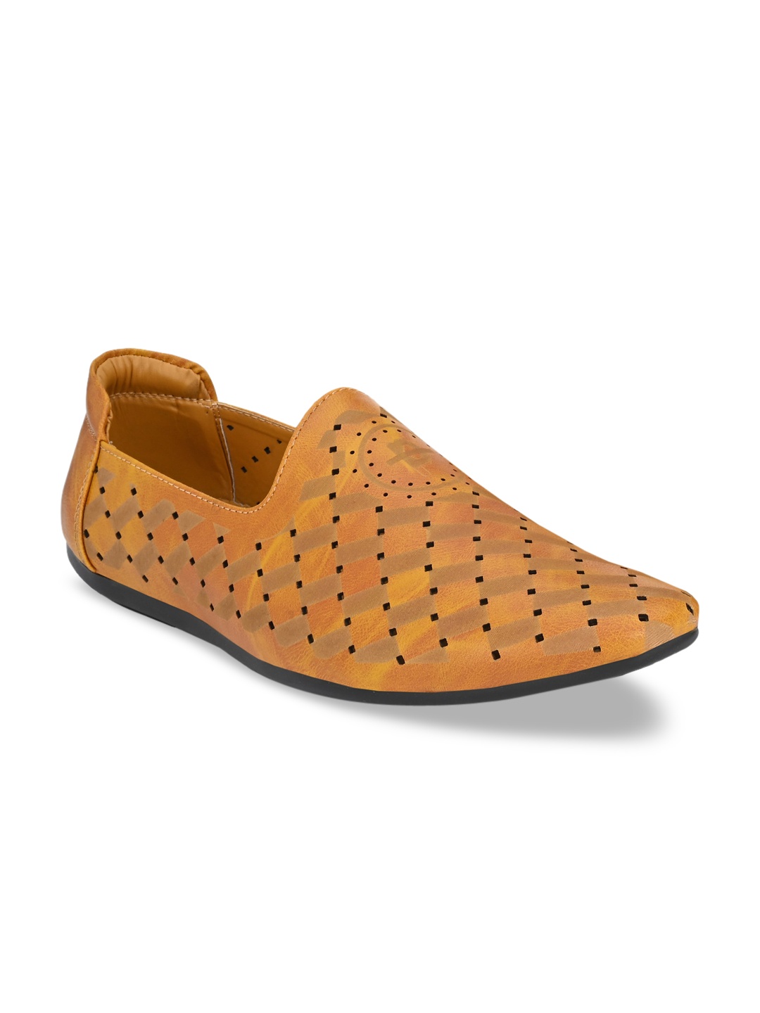 

Provogue Men Tan Laser Cuts Loafers