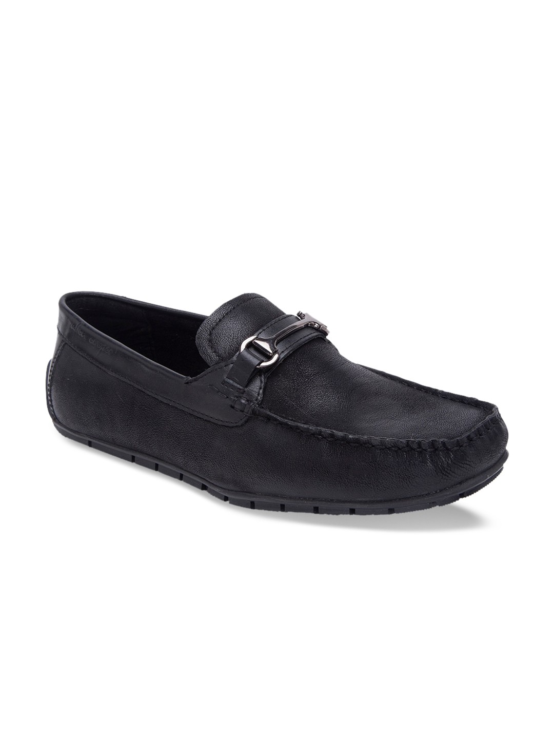 

Allen Cooper Men Black Leather Driving Shoes