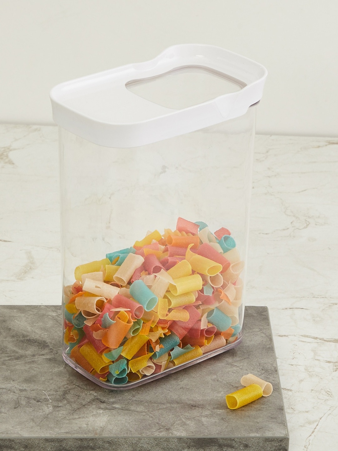 

Home Centre Transparent & White Solid Slide Storage Container 2.2 L