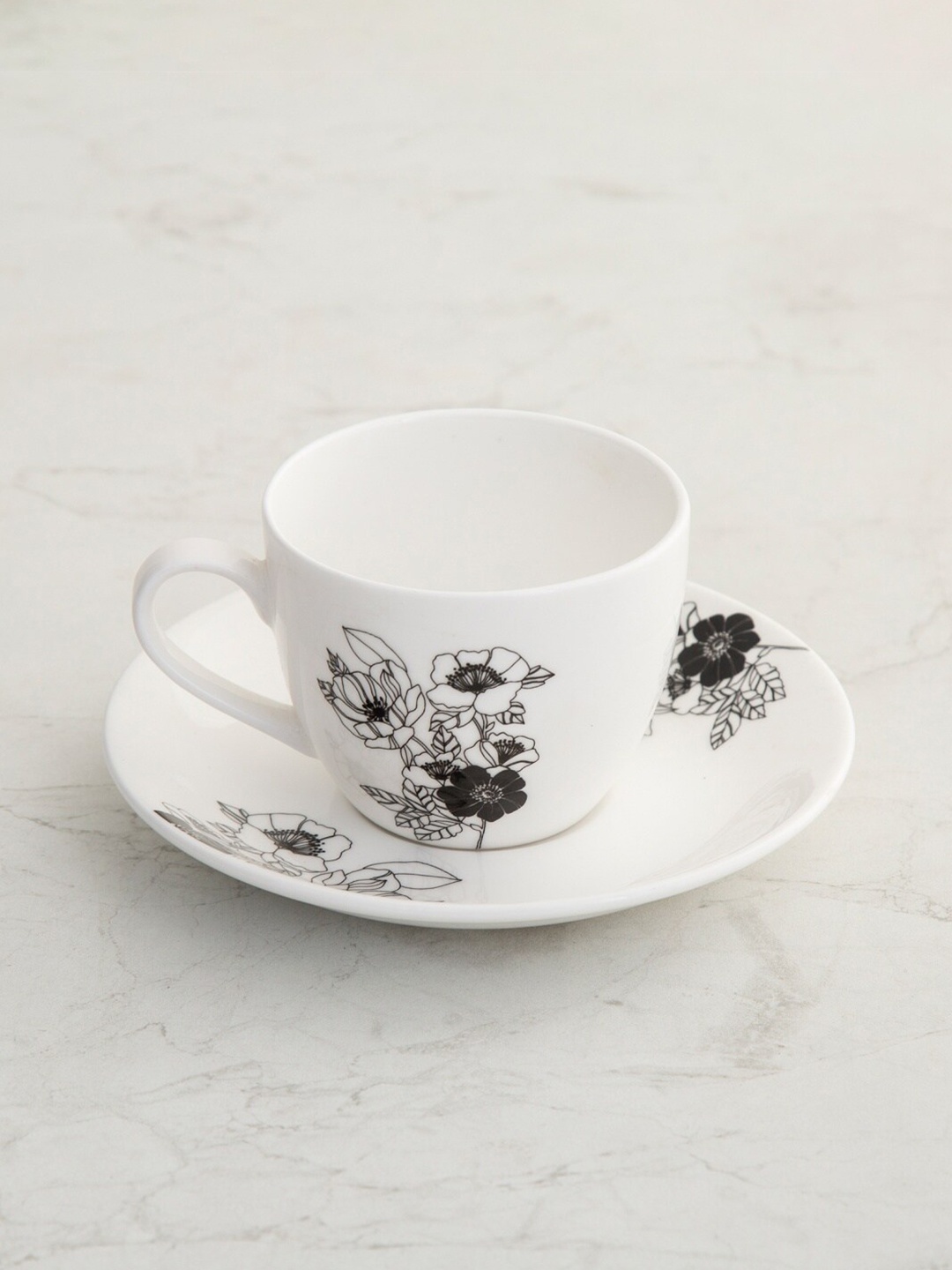 

Home Centre White Lucas Clara Floral Print Cup & Saucer 210 ml