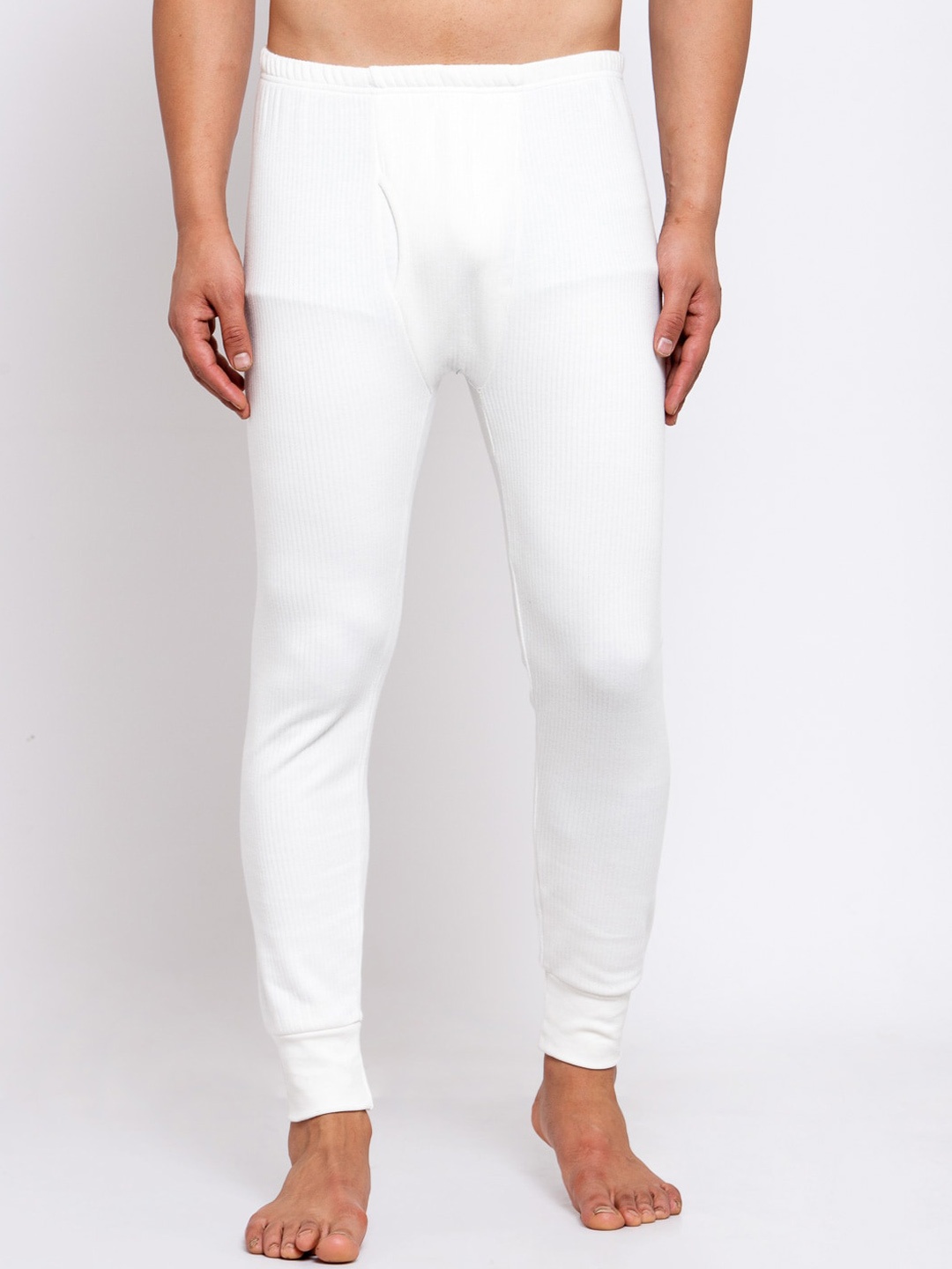 

Kalt Men Off-White Ribbed Thermal Bottom