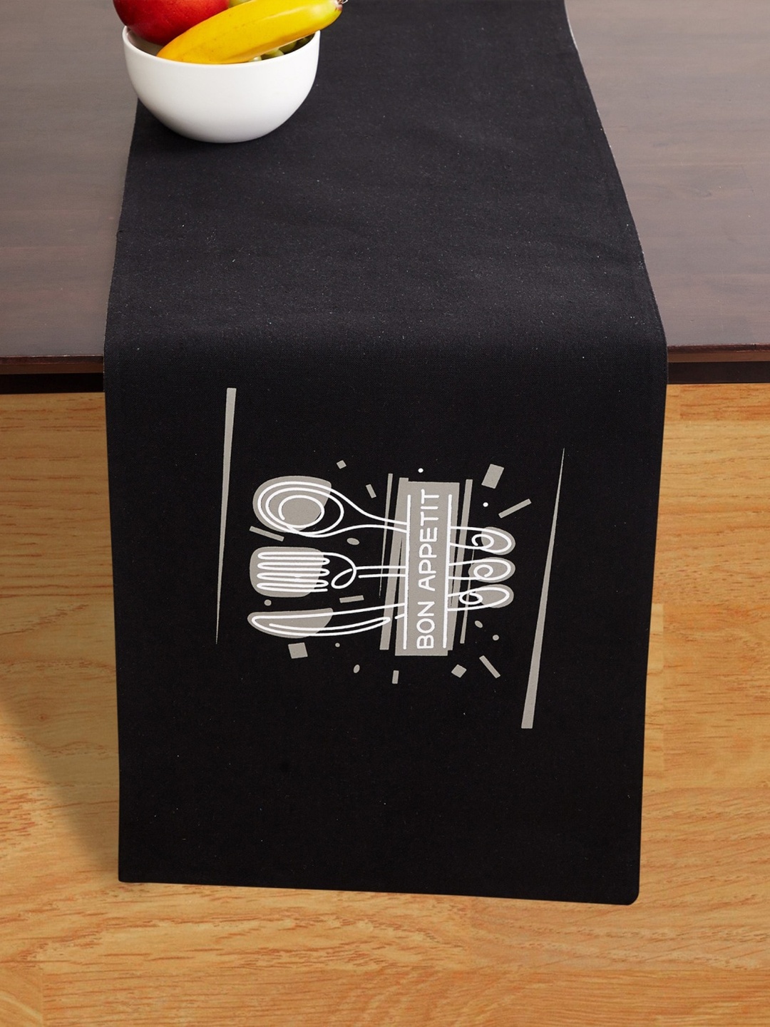 

Home Centre Black Geometric Bohochic Cocoa Printed Cotton Table Runner