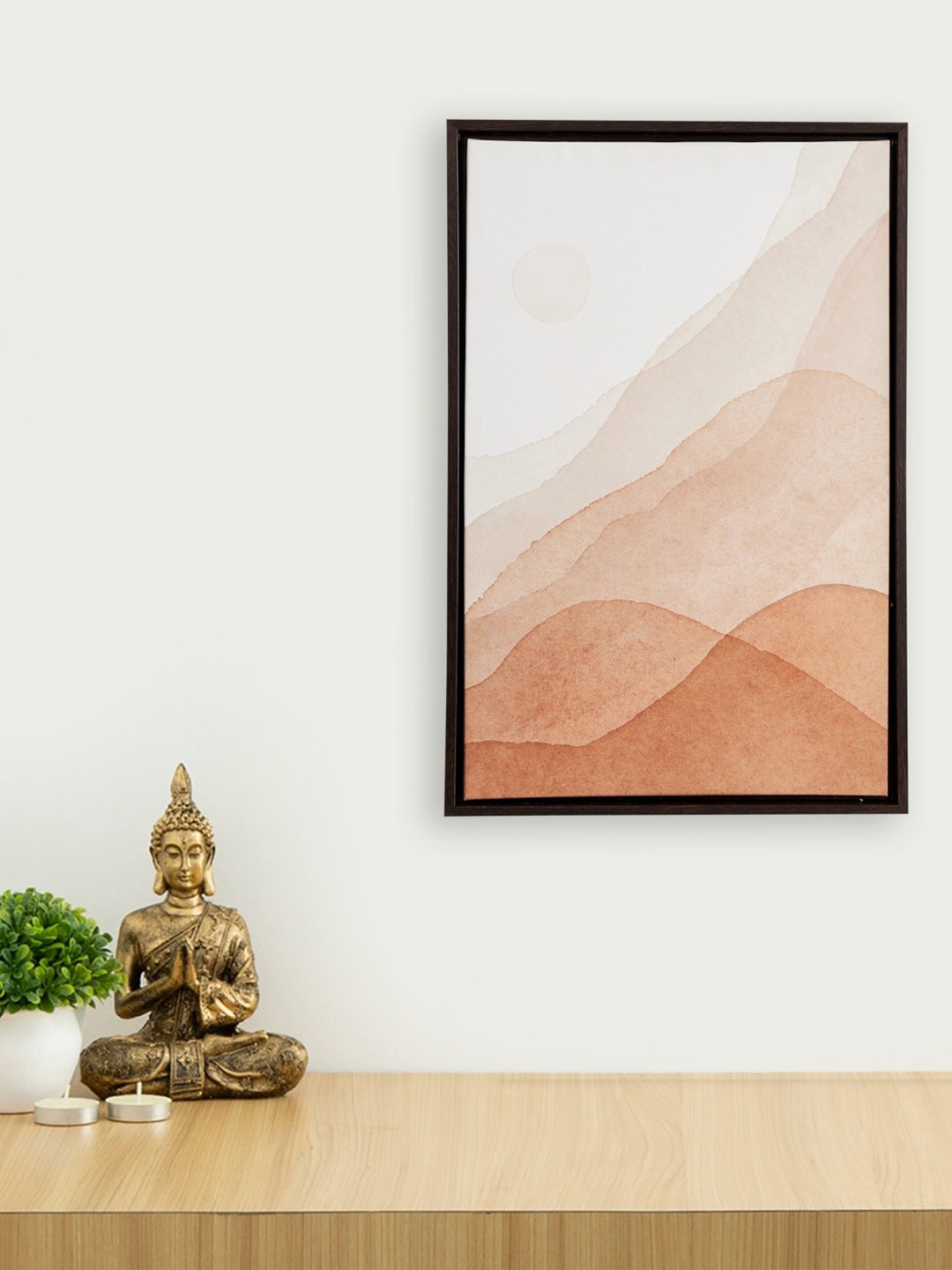 

Home Centre White & Peach-Coloured Artistry Abstract Mountain Picture Frame