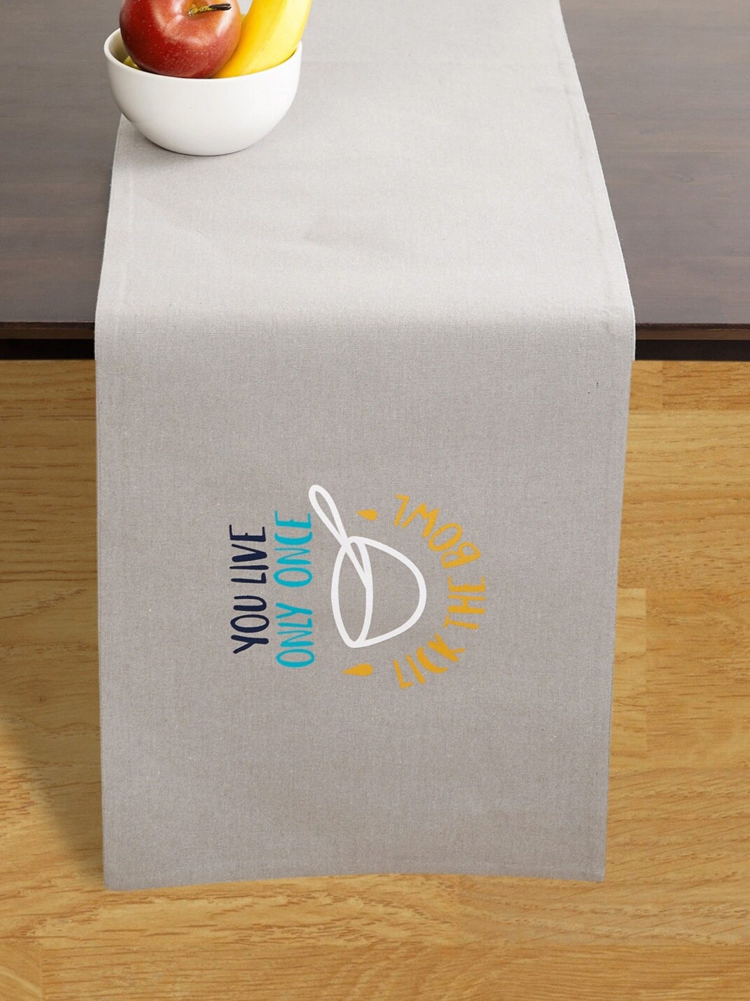

Home Centre Grey & Blue Bohochic Printed Cotton Table Runner