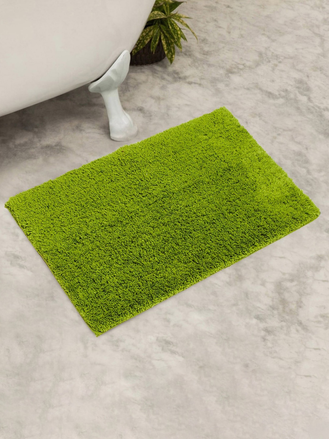 

Home Centre Green Solid Rectangular Bath Rug