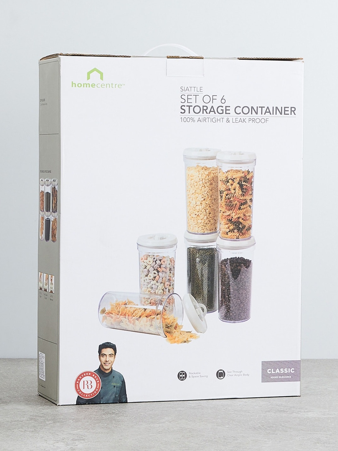 

Home Centre Set of 6 Transparent Solid Air Tight & Leak Proof Storage Jar