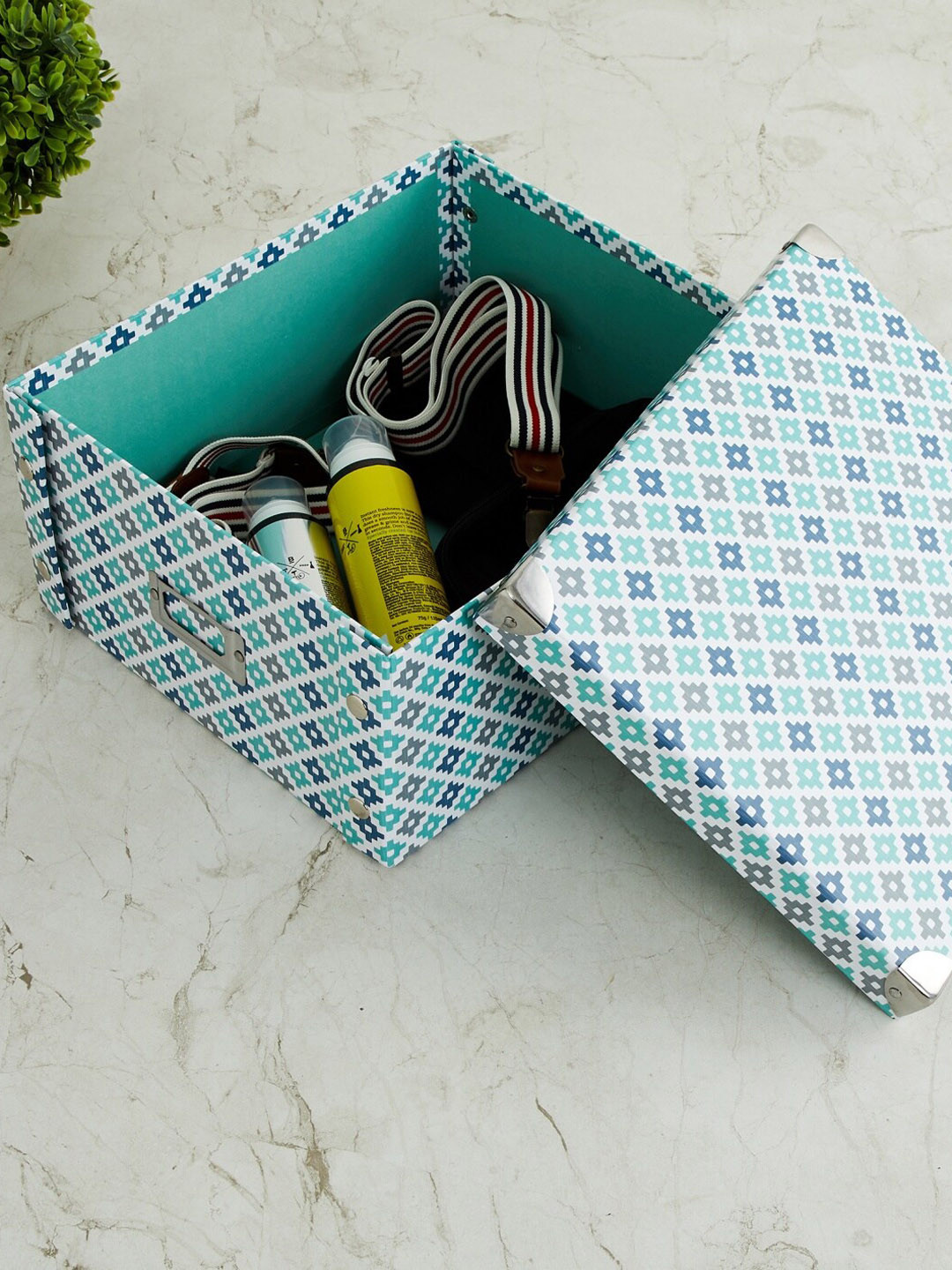 

Home Centre Multicoloured Printed Regan Elijah Storage Box, Green