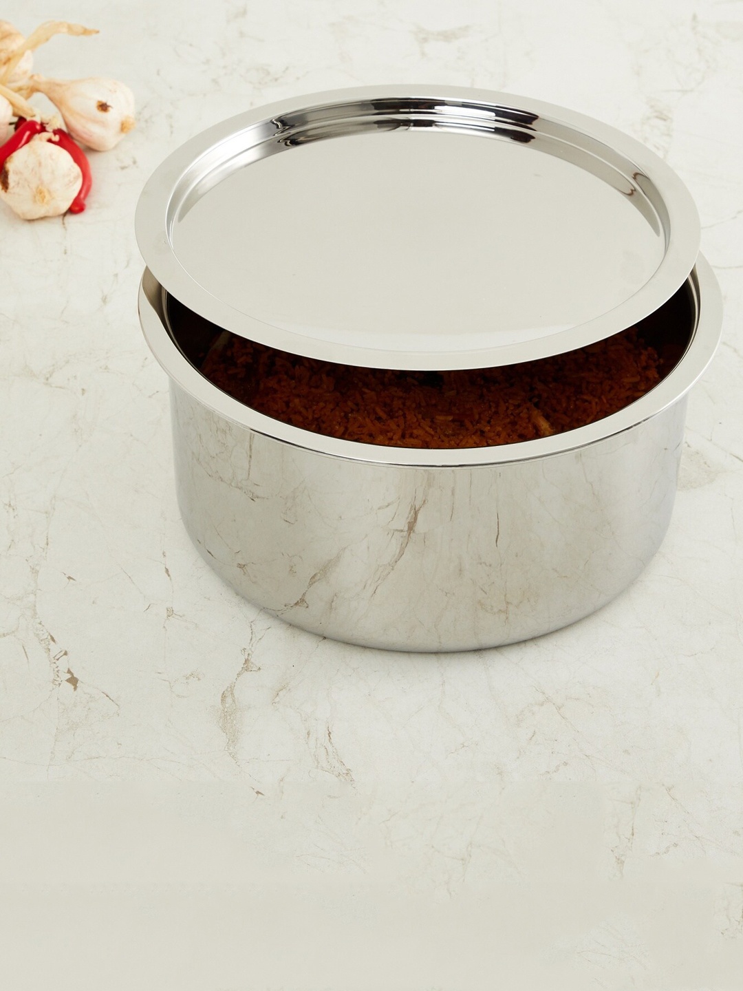

Home Centre Silver-Toned Carin Tope With Lid