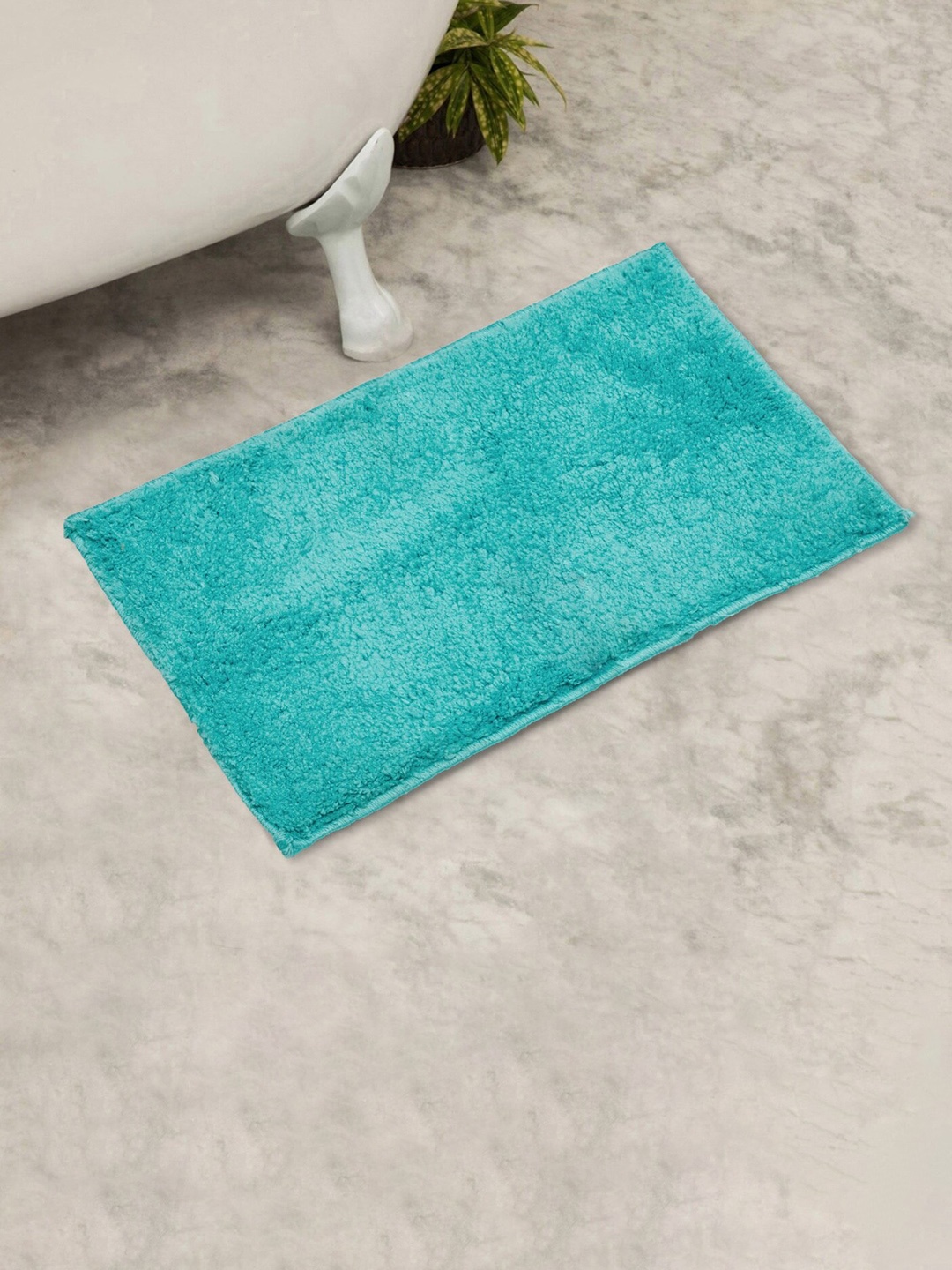 Home Centre Set Of 2 Blue & White Striped Bath Rug