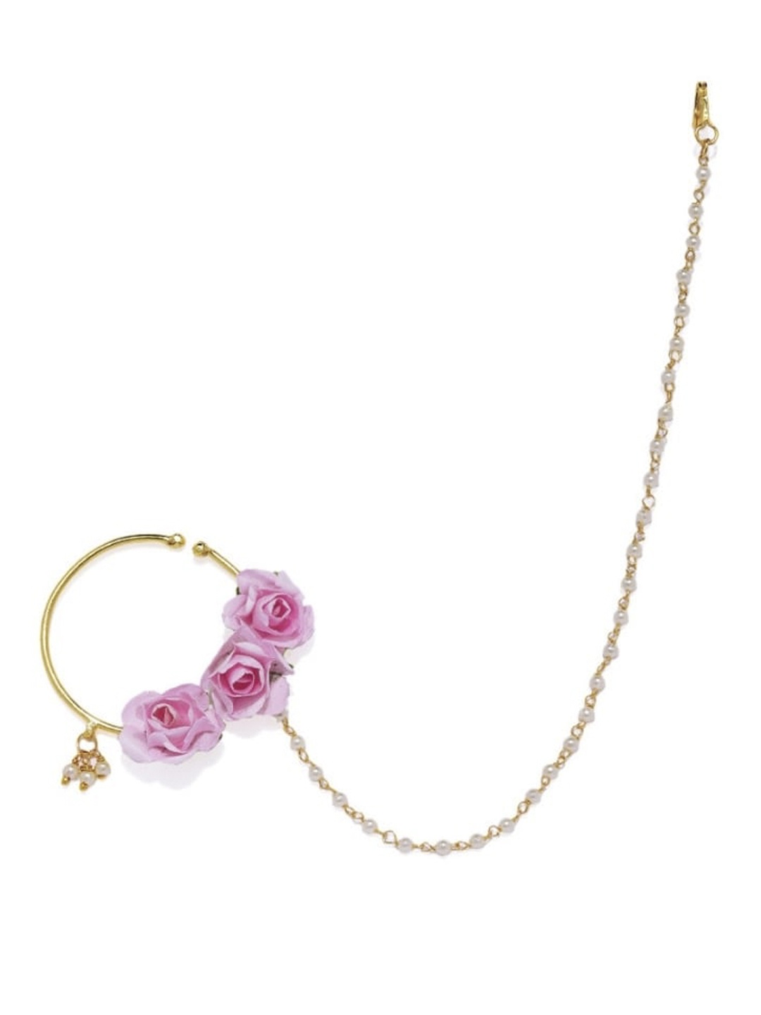 

AccessHer Gold-Plated Pink Rose Design Nose Ring