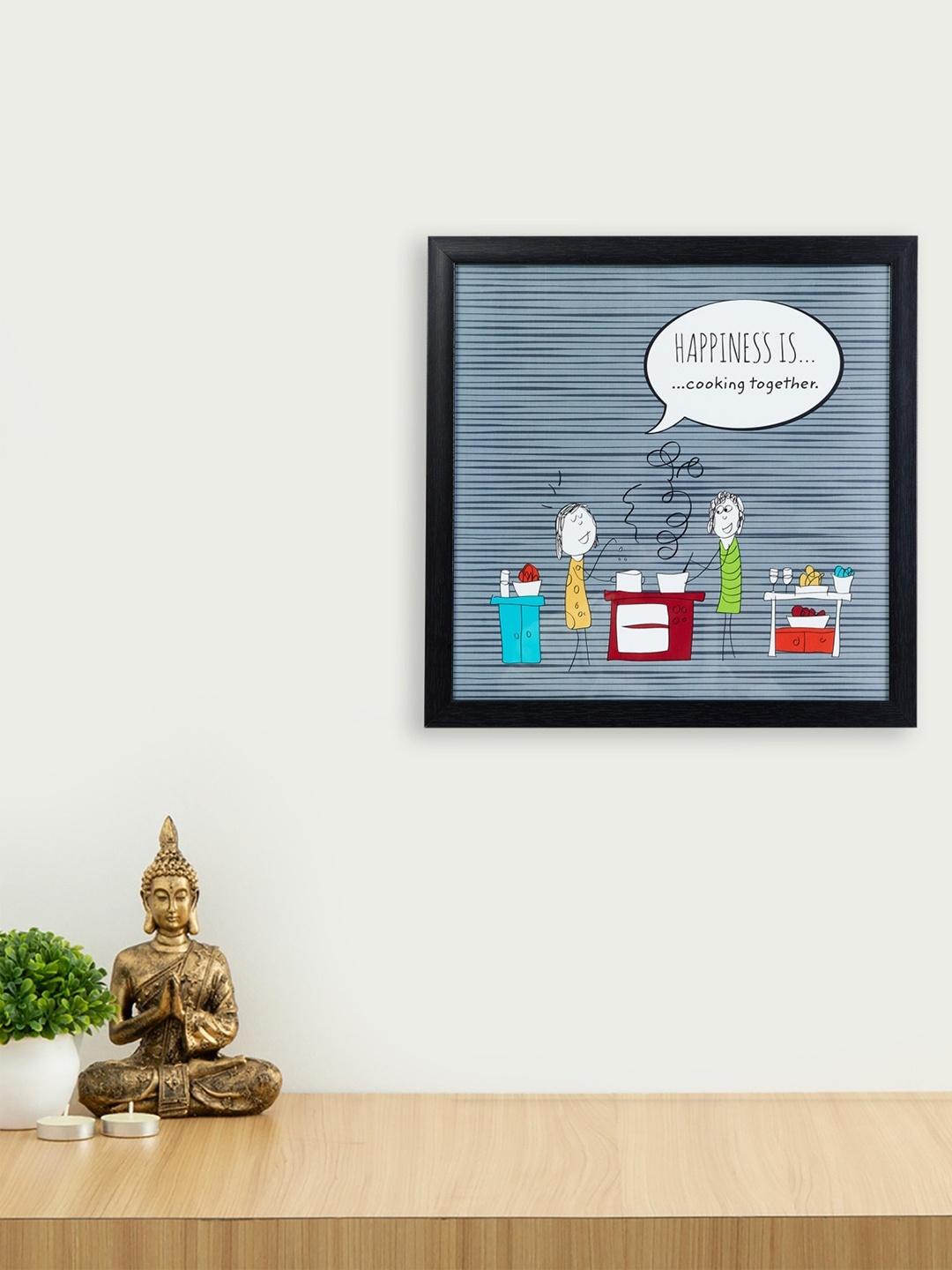

Home Centre Grey & White Happiness Is Cooking Together Wall Art
