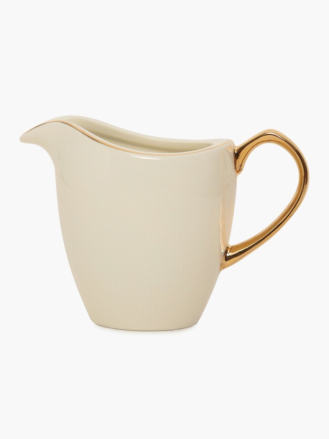 Home Centre Off-White & Gold-Toned Ceramic Creamer