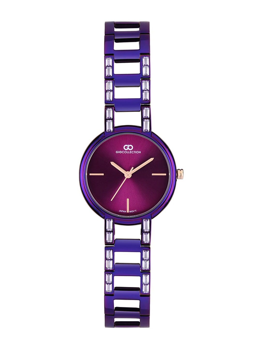 

GIO COLLECTION Women Purple Dial & Multicoloured Stainless Steel Bracelet Style Straps Analogue Watch