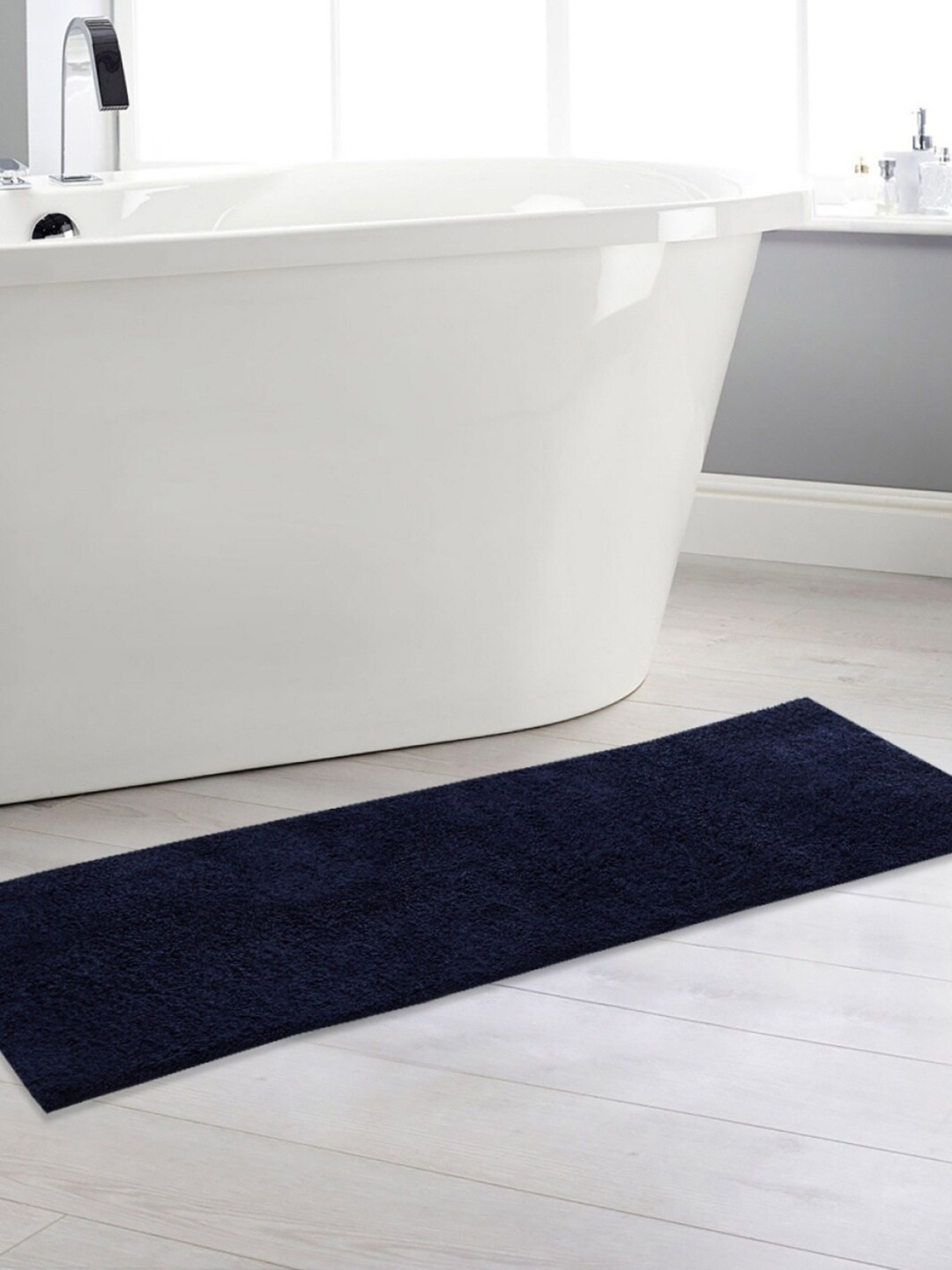 

Home Centre Navy Blue Solid Colour Connect Rectangular Bath Rug