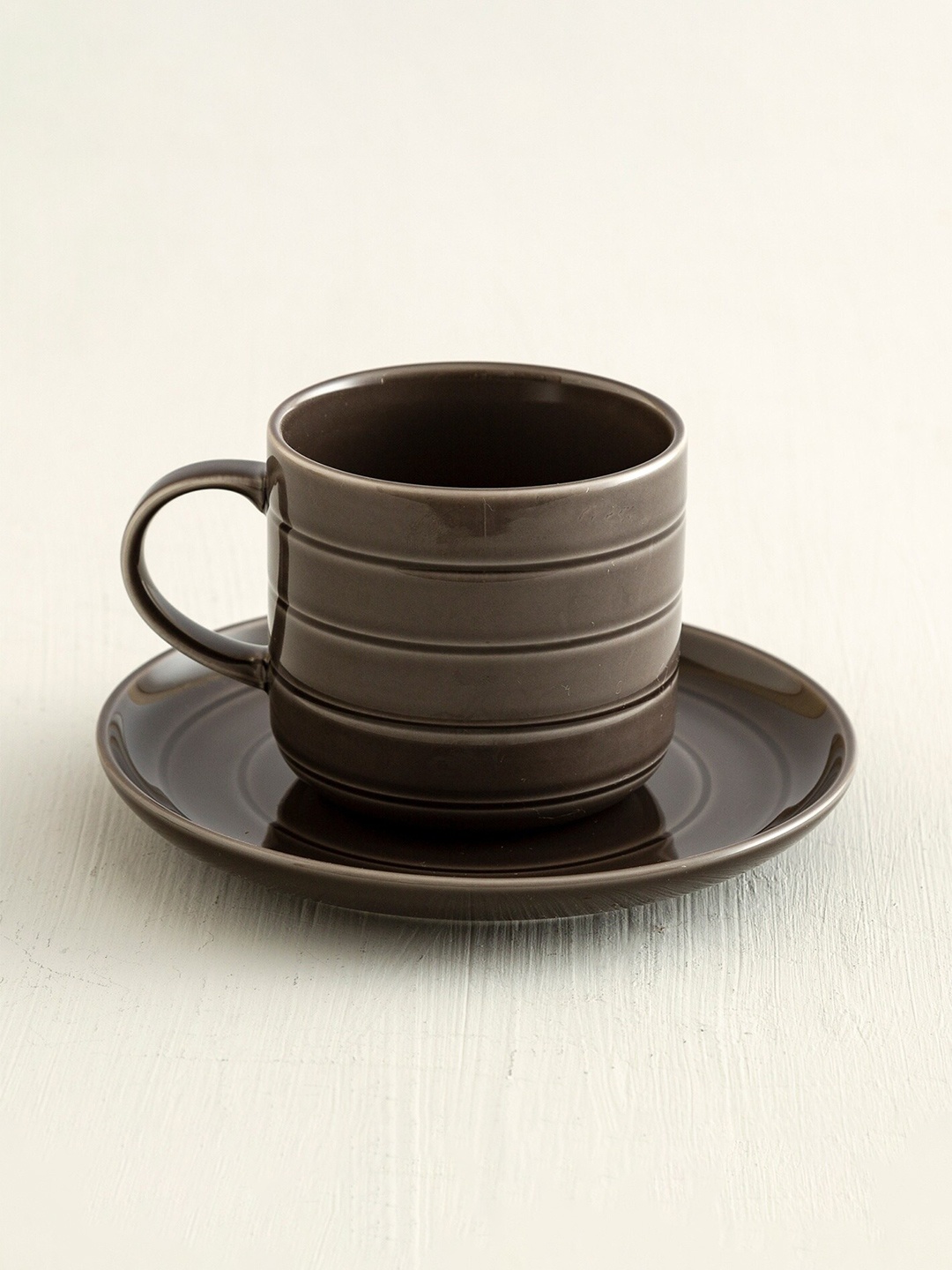 

Home Centre Unisex Grey Solid Cup and Saucer - 350 ml
