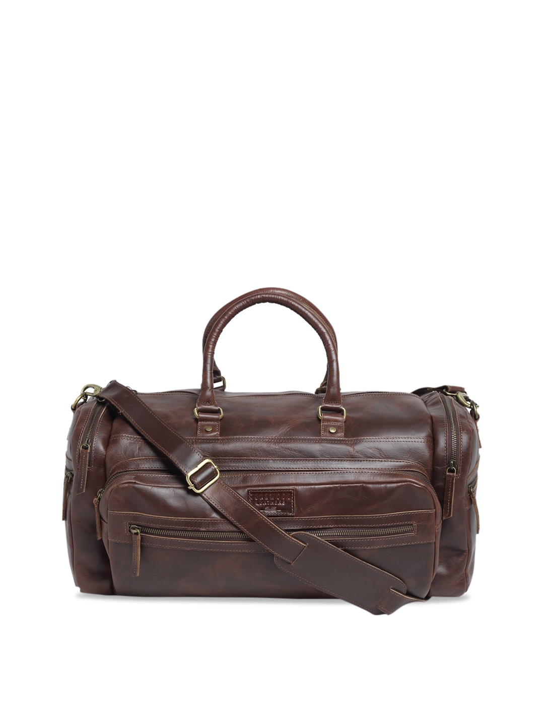 

Teakwood Leathers Unisex Brown Solid Duffle Bag