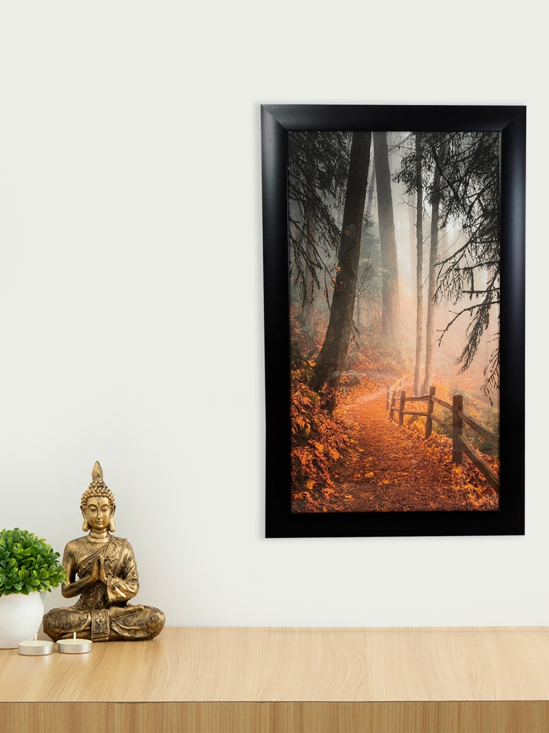 

Home Centre Orange & Black Artistry Nature Park Picture Wall Painting