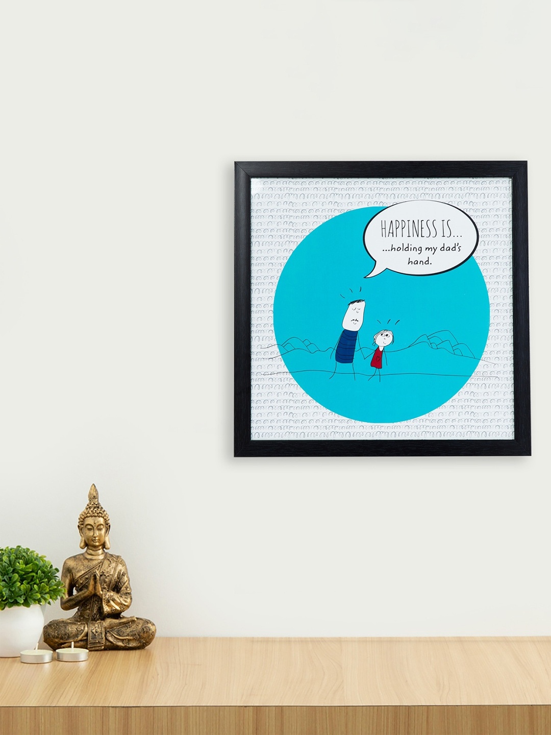 

Home Centre Blue & White Happiness Is Holding My Dad's Hand Wall Art