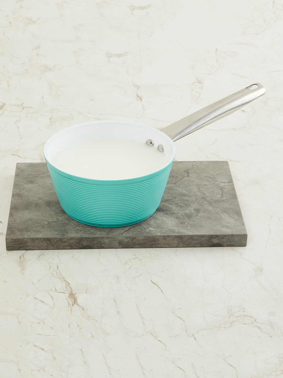 

Home Centre Teal Blue & White Marshmallow Milk Pan