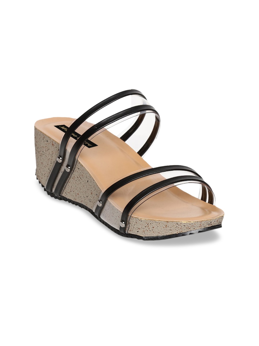 

Milano Torre Women Black Colourblocked Sandals