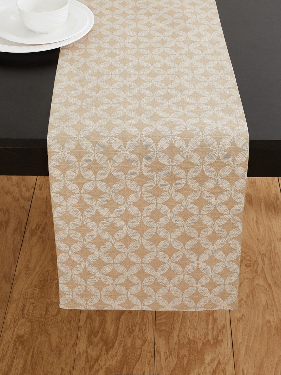 

Home Centre Beige & White Marshmallow Printed Cotton Table Runner