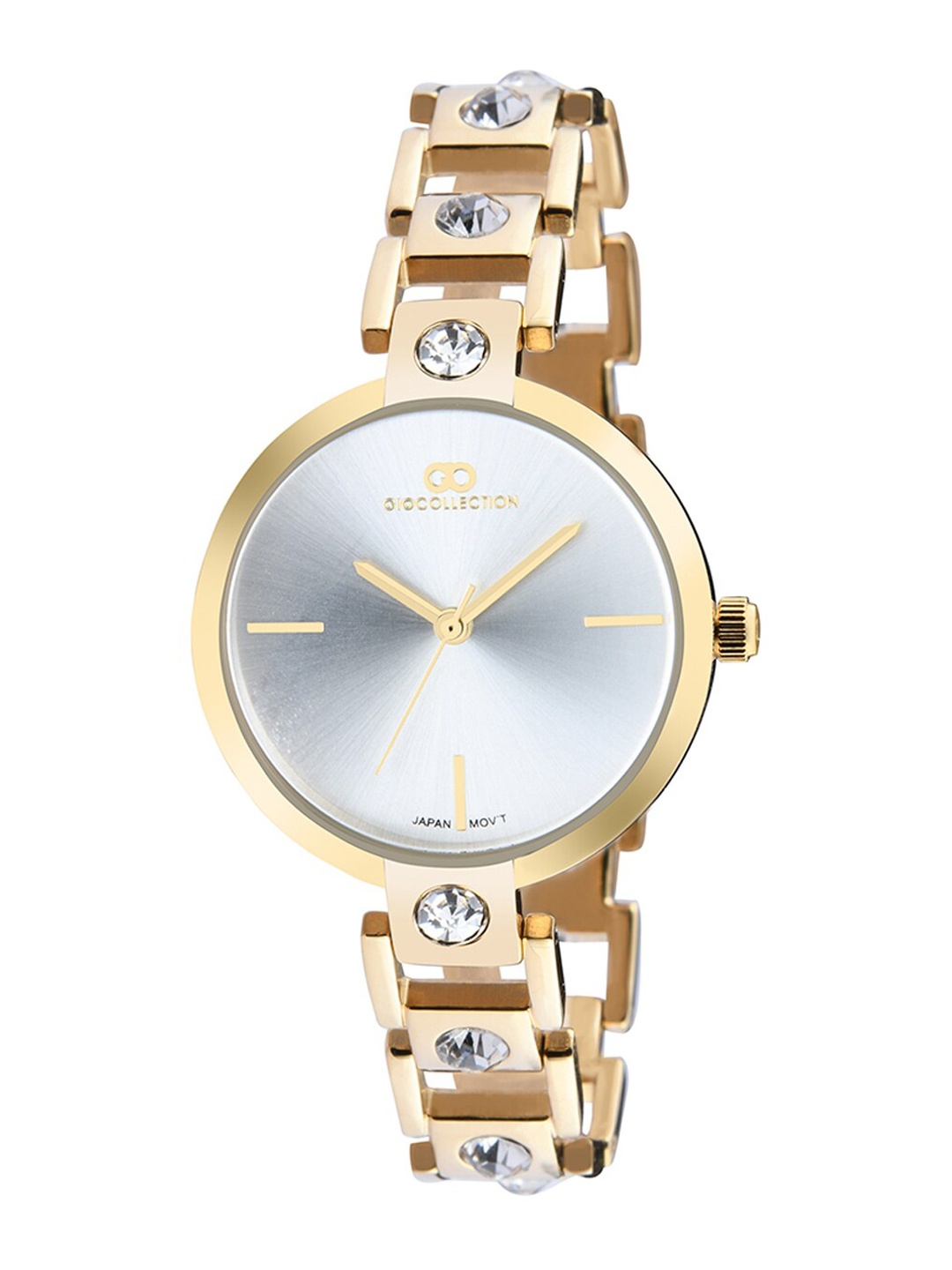

GIO COLLECTION Women Silver-Toned Dial & Gold Toned Stainless Steel Bracelet Style Straps Analogue Watch