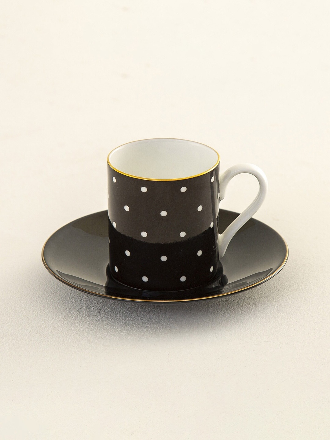 

Home Centre Multi Andrey Printed Espresso Cup and Saucer Set, Black