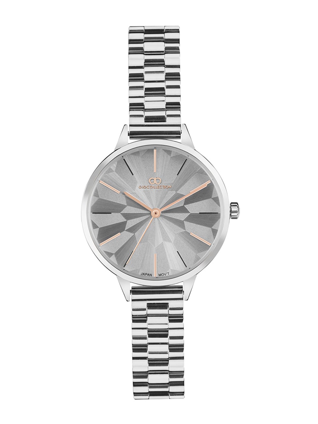 

GIO COLLECTION Women Grey Dial & Grey Stainless Steel Bracelet Style Straps Analogue Watch