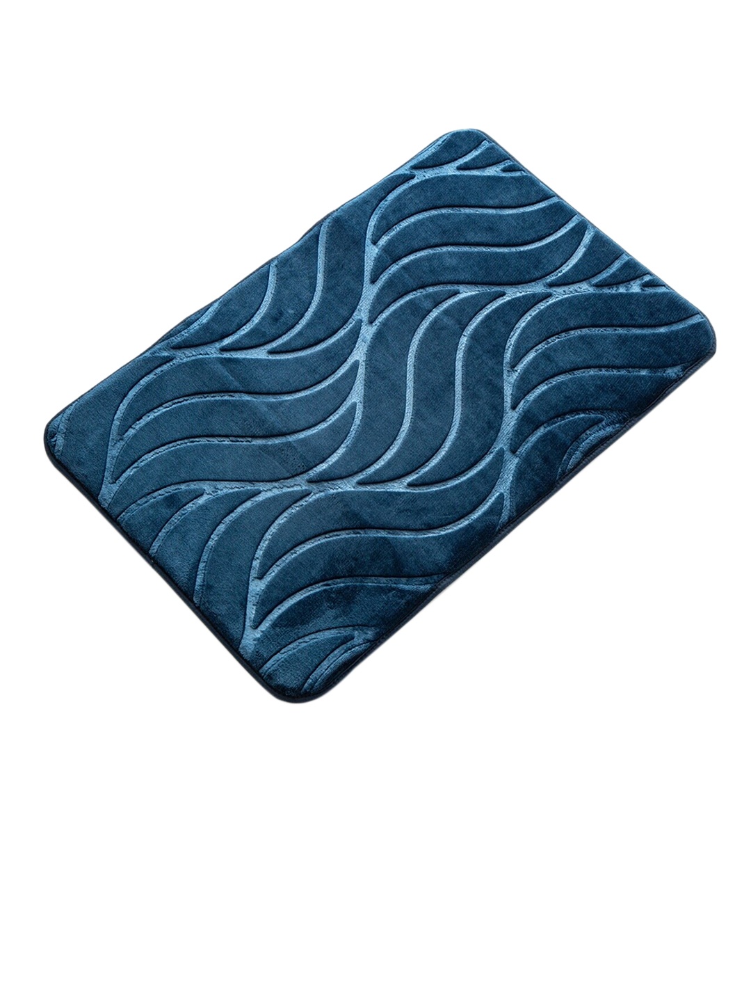 

Home Centre Teal Blue Embossed Bath Mat